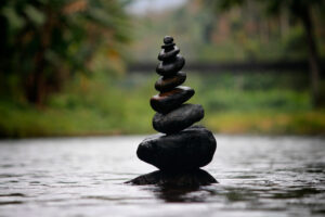 Rock statue which takes time