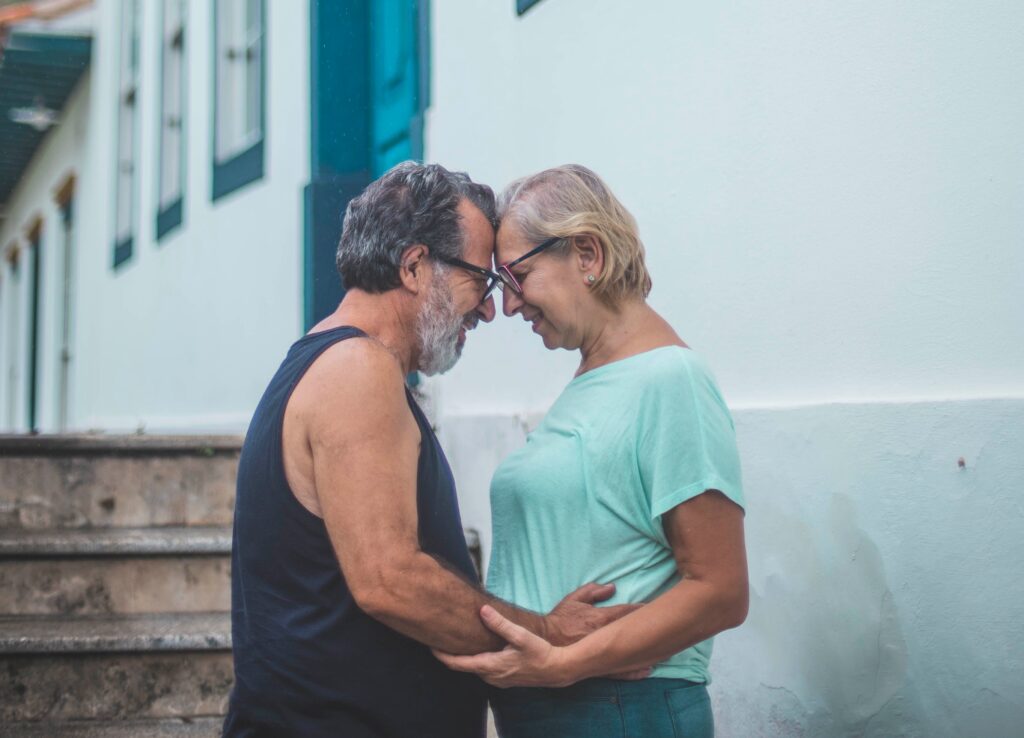 Couple embraces and reconnects with relationship and intimacy coaching